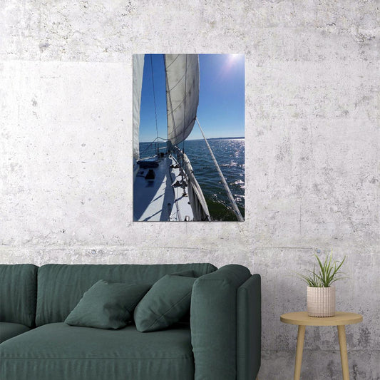 Bow Of Sailboat At Sea Watercraft Poster Wall Art Print Home Wall Decor - xonomax