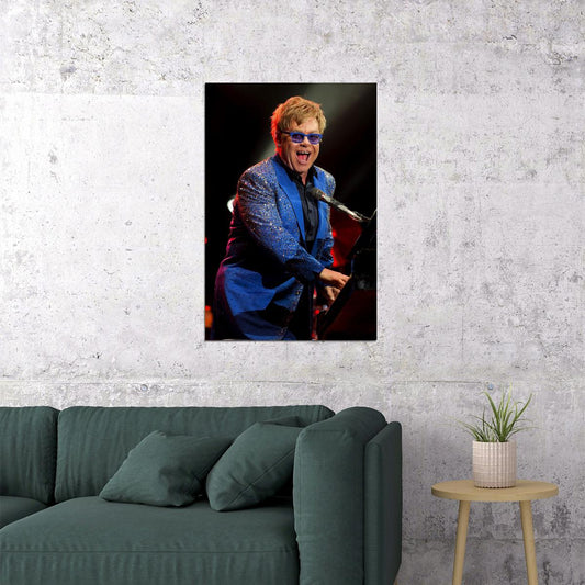 Musician Elton John Performing At The Forum Poster Wall Art Print Home Wall Decor - xonomax