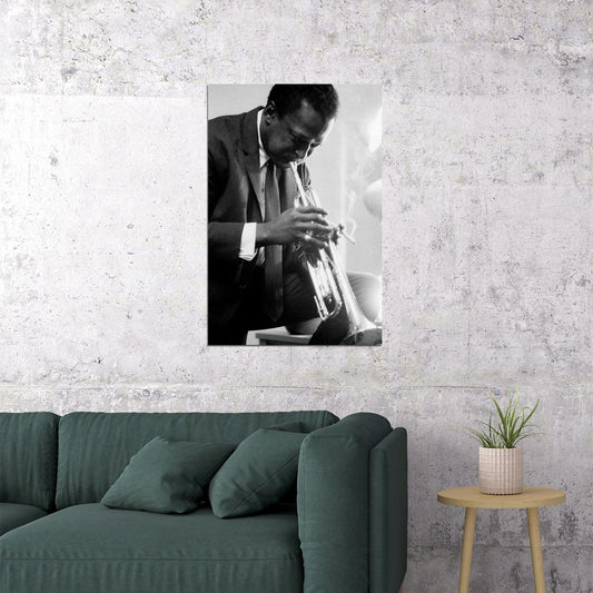 Miles Davis Playing Trumpet Composer Poster Wall Art Print Home Wall Decor - xonomax