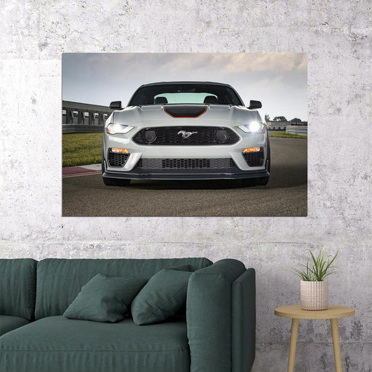 Ford Mustang Mach 1 Handling Package Front View Poster Wall Art Print Home Wall Decor - xonomax