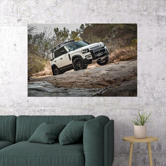 Land Rover Defender 110 P400 S Urban Pack Hilly Road Poster Wall Art Print Home Wall Decor - xonomax