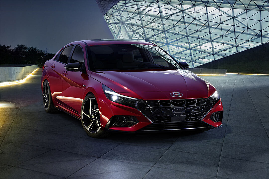 Hyundai Elantra N Line Red Sedan Poster Wall Art Print Home Wall Decor