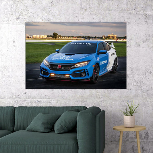 Honda Civic Type R Pace Car Sport Racing Poster Wall Art Print Home Wall Decor - xonomax