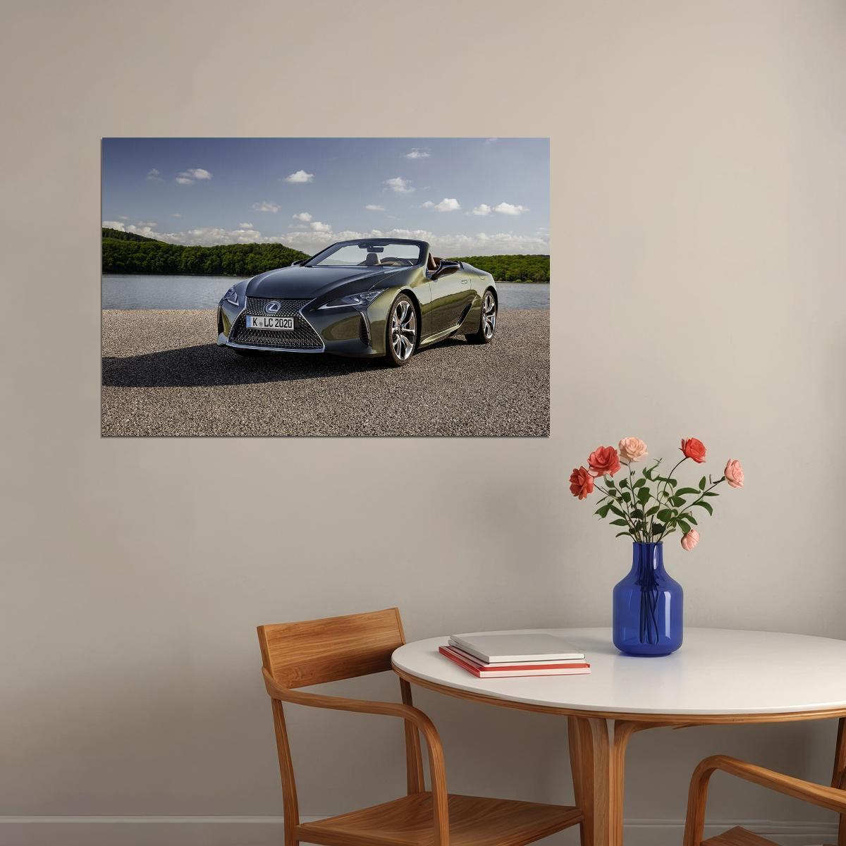 Japanese Convertible Car Lexus Lc500 Cabriolet Poster Wall Art Print Home Wall Decor - xonomax