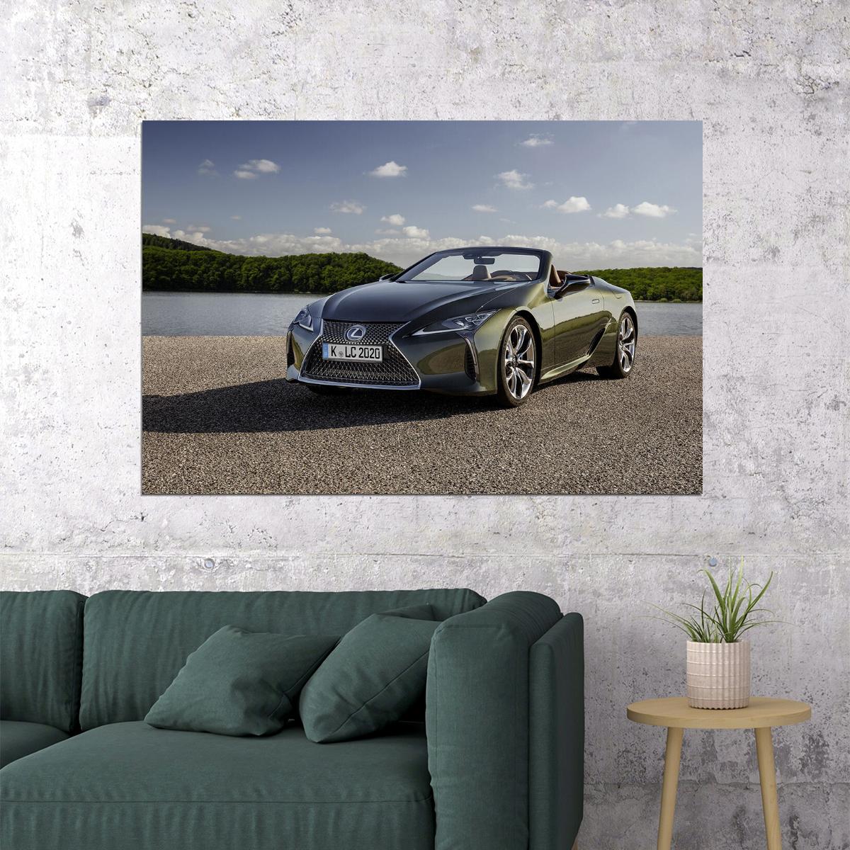 Japanese Convertible Car Lexus Lc500 Cabriolet Poster Wall Art Print Home Wall Decor - xonomax