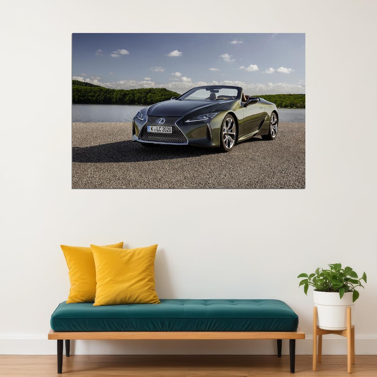 Japanese Convertible Car Lexus Lc500 Cabriolet Poster Wall Art Print Home Wall Decor - xonomax