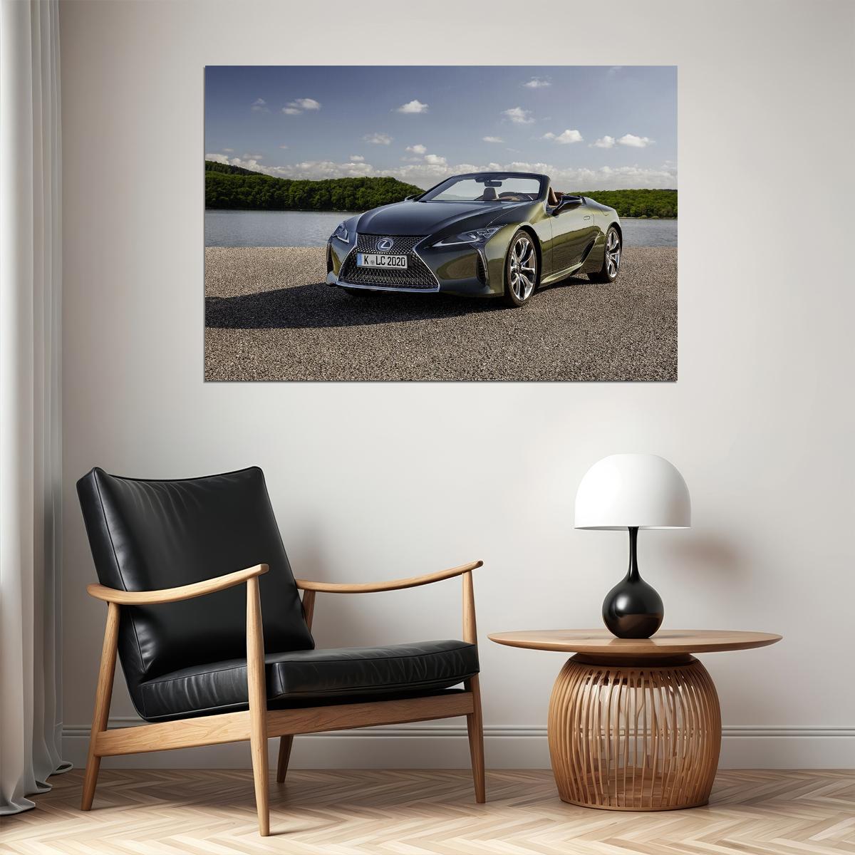 Japanese Convertible Car Lexus Lc500 Cabriolet Poster Wall Art Print Home Wall Decor - xonomax