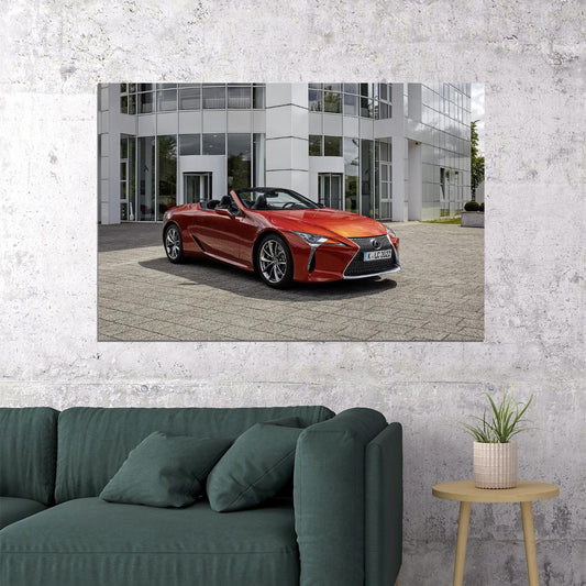 Lexus Lc 500 Convertible Red Sporty Car Poster Wall Art Print Home Wall Decor - xonomax