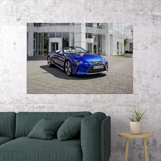 Lexus Lc 500 Convertible Blue Cabriolet Coupe Poster Wall Art Print Home Wall Decor - xonomax