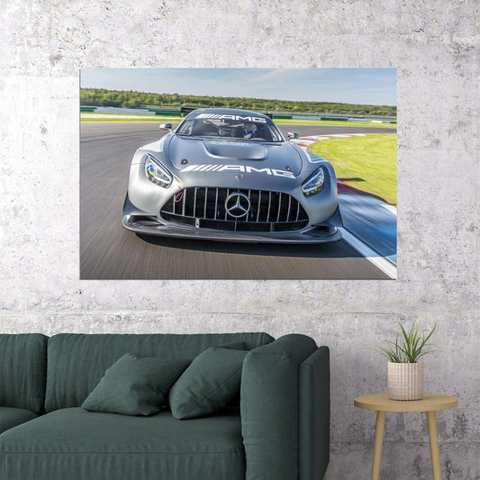 Mercedes-amg Gt3 Driving Performance Front View Poster Wall Art Print Home Wall Decor - xonomax