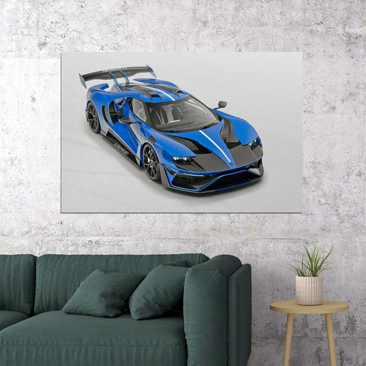 Mansory Le Mansory Blue Sport Racing Car Poster Wall Art Print Home Wall Decor - xonomax