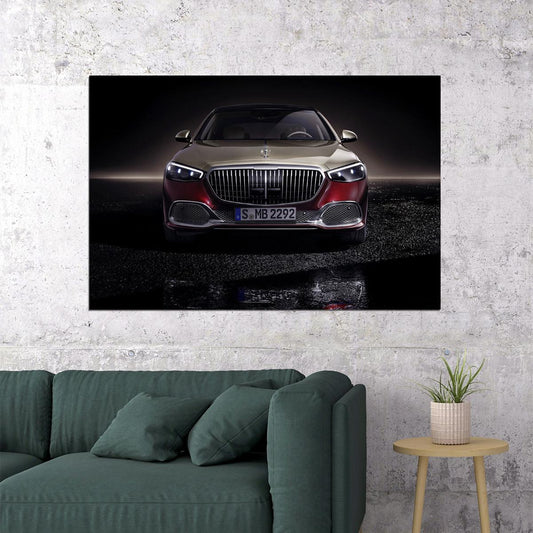 Mercedes-maybach S 580 Sedan Front View Poster Wall Art Print Home Wall Decor - xonomax