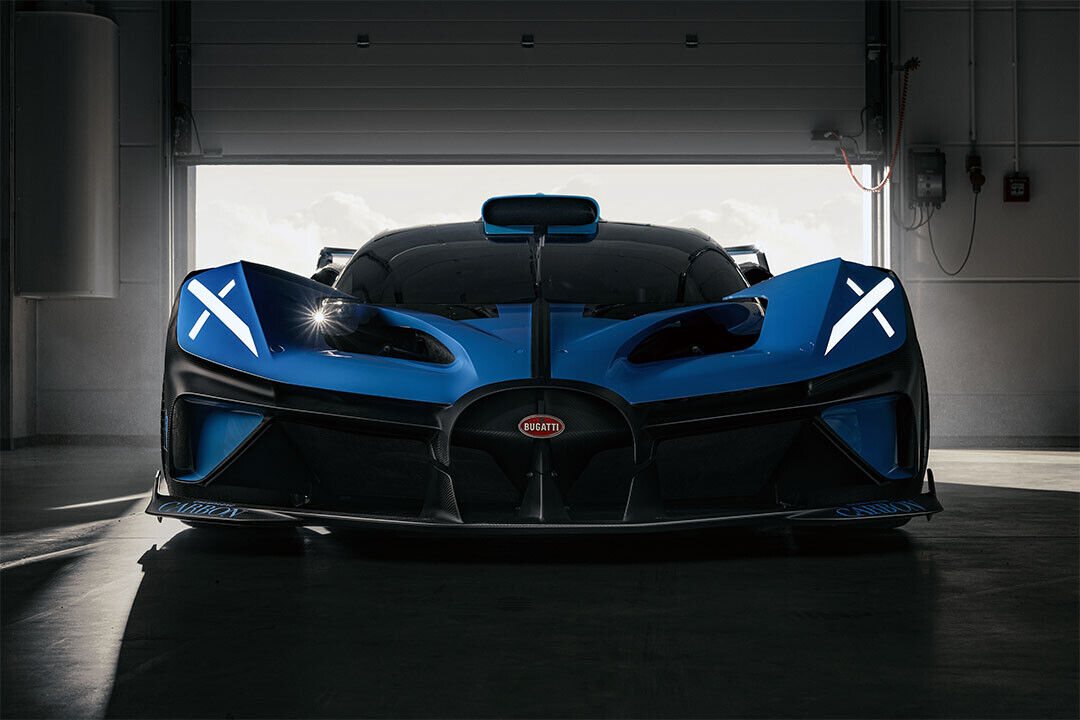 Bugatti Bolide Blue Racing Car Front View Poster Wall Art Print Home Wall Decor - xonomax