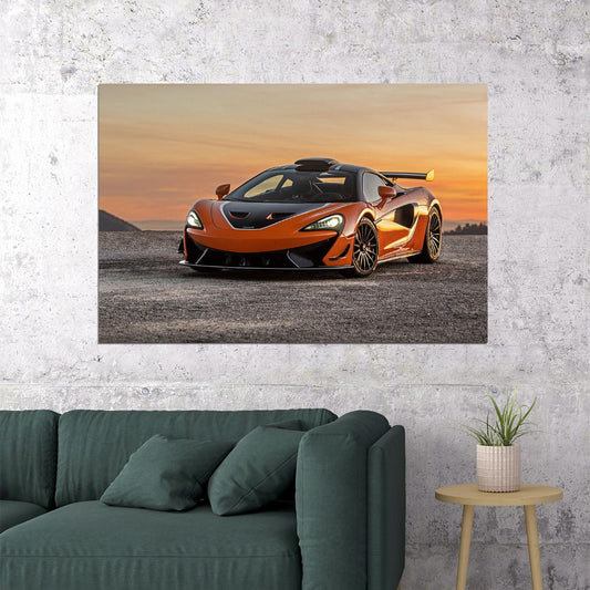 Mclaren 620r Sports Car Stunning Sunset Poster Wall Art Print Home Wall Decor - xonomax