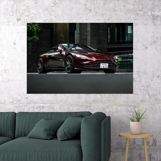 Aston Martin Vintage Roadster Red Coupe Poster Wall Art Print Home Wall Decor - xonomax