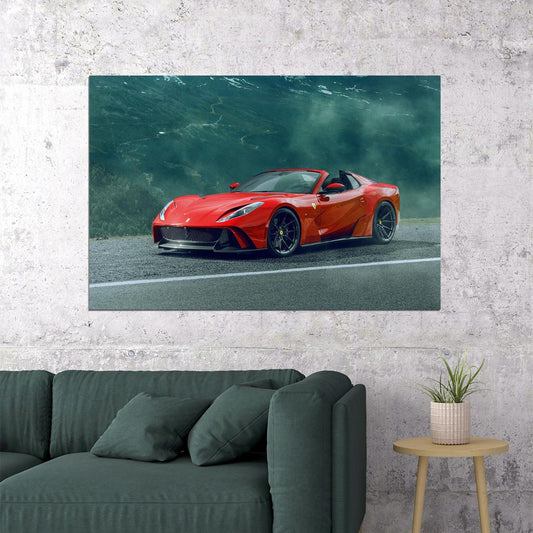 Ferrari 812 Gts N-largo Red Car Poster Wall Art Print Home Wall Decor - xonomax