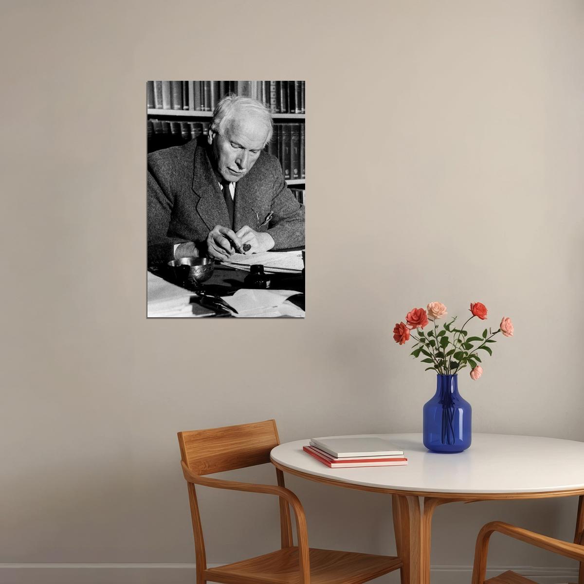 Psychiatrist Carl Jung At Desk Writing Poster Wall Art Print Home Wall Decor - xonomax