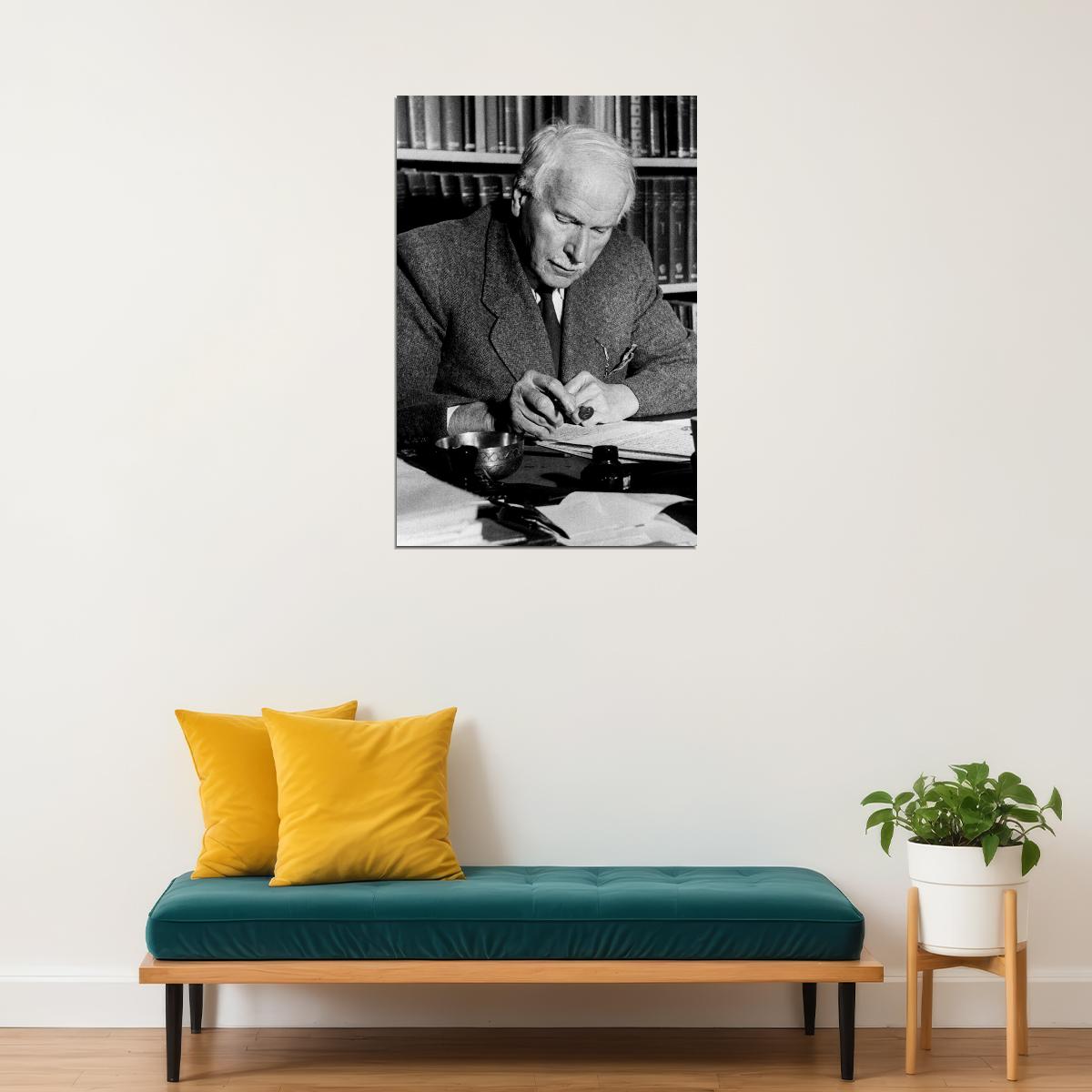 Psychiatrist Carl Jung At Desk Writing Poster Wall Art Print Home Wall Decor - xonomax