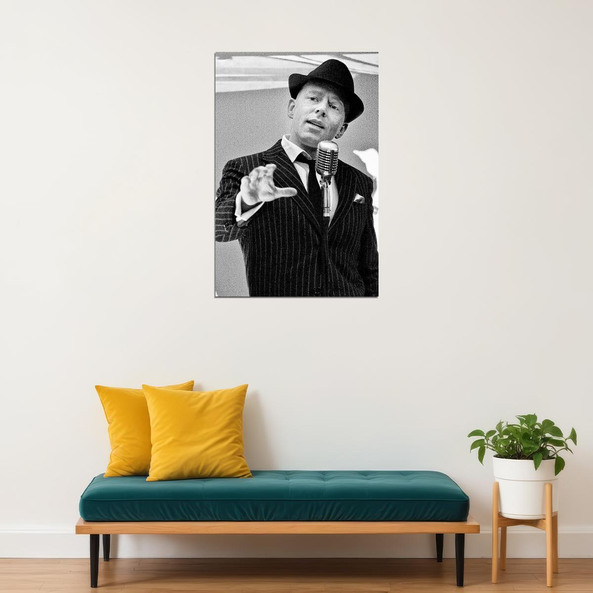 Frank In Person Crooning Into Microphone Poster Wall Art Print Home Wall Decor - xonomax