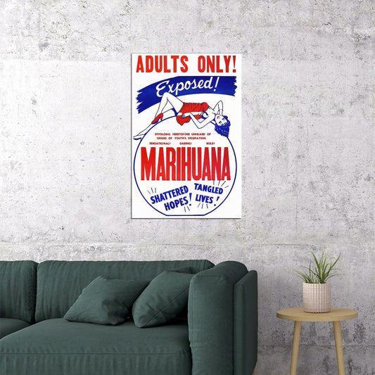 Anti Marijuanna Vintage Woman Poster Wall Art Print Home Wall Decor - xonomax