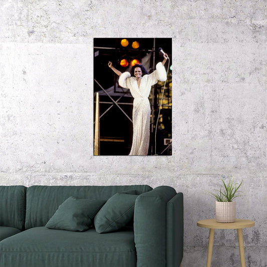 Diana Ross Singing On Stage Singer Artist Poster Wall Art Print Home Wall Decor - xonomax