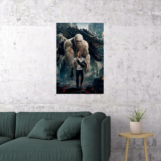Big Meets Bigger Rampage Dwayne Johnson Poster Wall Art Print Home Wall Decor - xonomax
