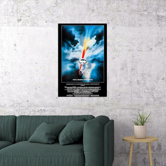 Superman The Movie Christopher Reeve Margot Kidder Poster Wall Art Print Home Wall Decor - xonomax