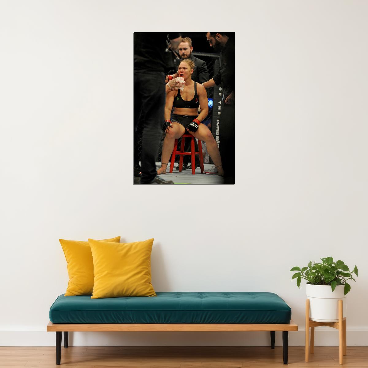 Holly Holm Head Kicks Ronda Rousey Poster Wall Art Print Home Wall Decor