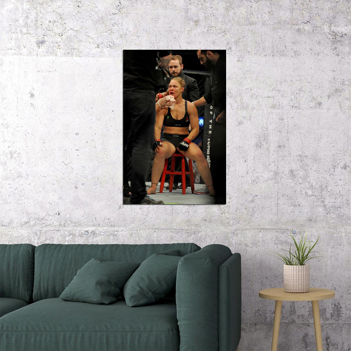 Holly Holm Head Kicks Ronda Rousey Poster Wall Art Print Home Wall Decor