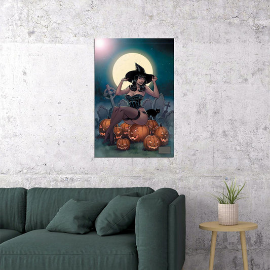 Bettie Page Cemetery Halloween Special Cover Poster Wall Art Print Home Wall Decor - xonomax