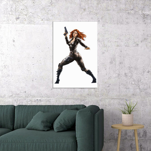 Black Widow Anime Style Cross Guns Poster Wall Art Print Home Wall Decor - xonomax