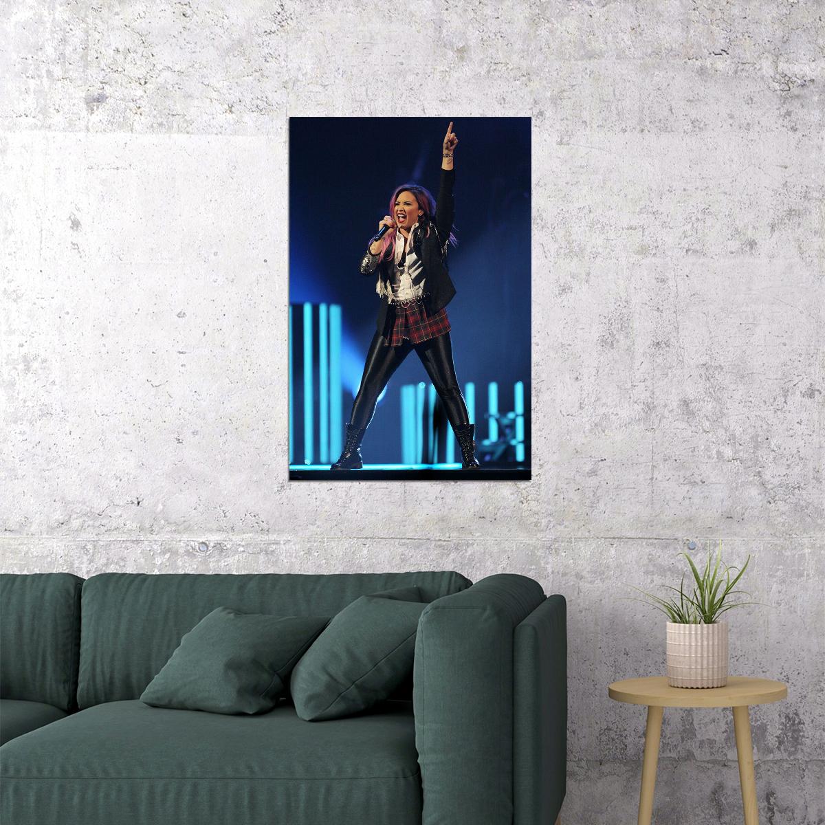 Demi Lovato In Concert Celebrity Pop Singer Poster Wall Art Print Home Wall Decor - xonomax