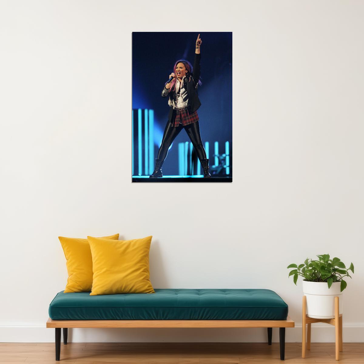Demi Lovato In Concert Celebrity Pop Singer Poster Wall Art Print Home Wall Decor - xonomax