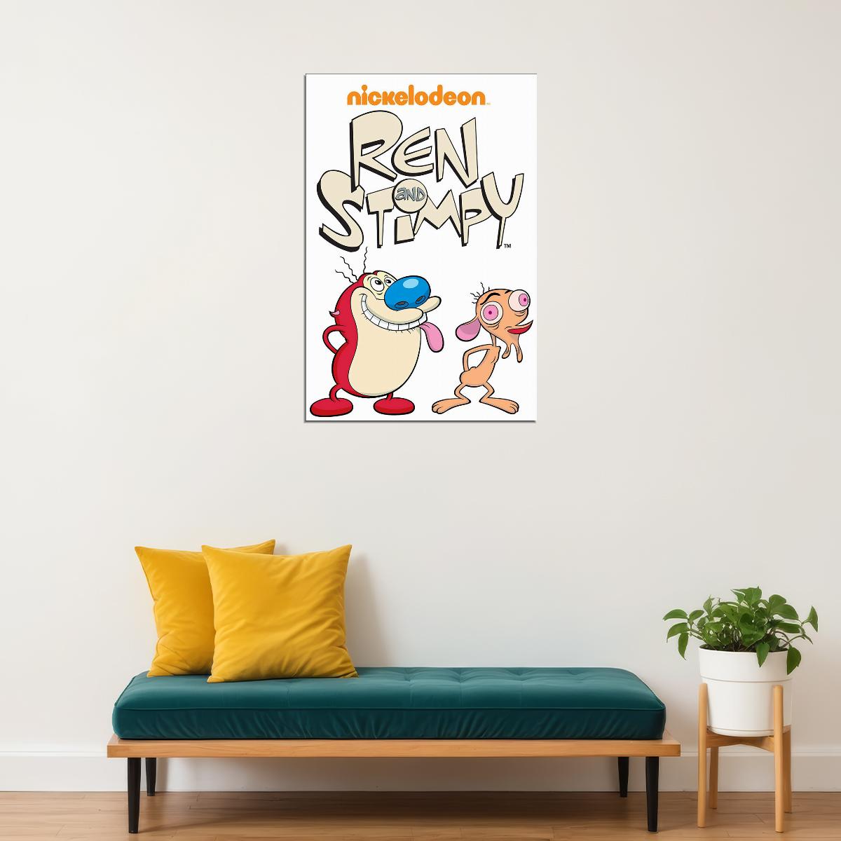 Ren And Stimpy Animated Show Poster Wall Art Print Home Wall Decor - xonomax