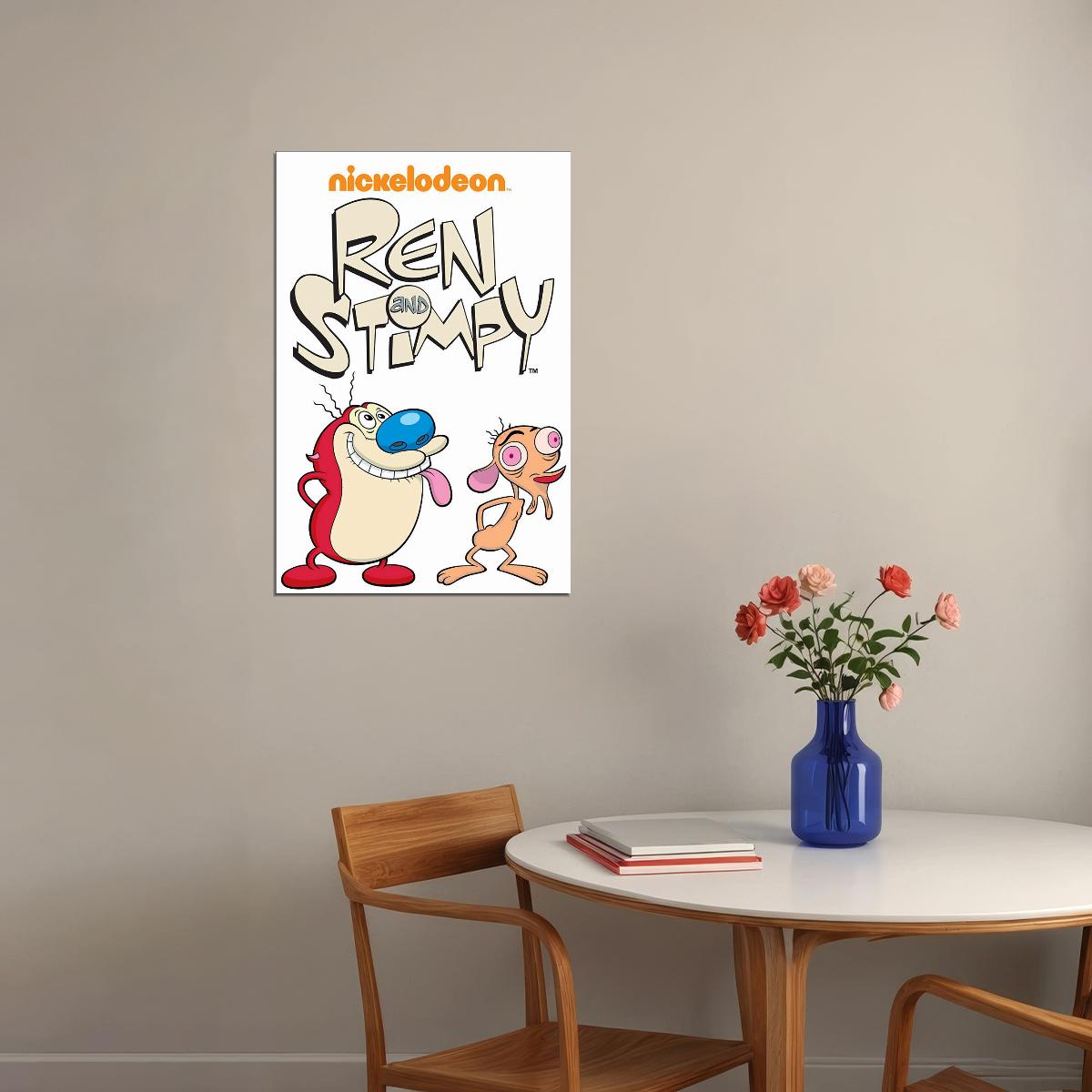 Ren And Stimpy Animated Show Poster Wall Art Print Home Wall Decor - xonomax