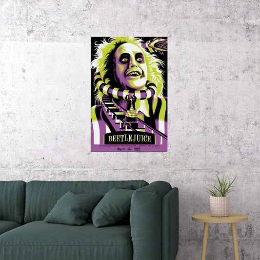 Beetlejuice Michael Keaton Black Comedy Poster Wall Art Print Home Wall Decor - xonomax