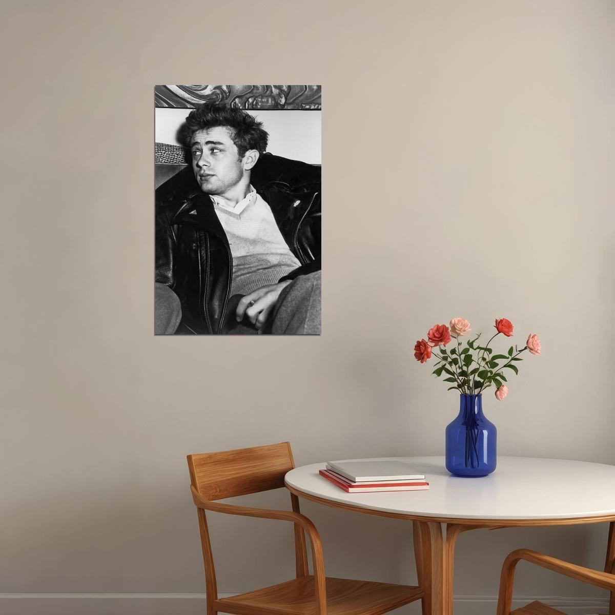 James Dean Cultural Icon Actor Vintage Black And White Poster Wall Art Print Home Wall Decor