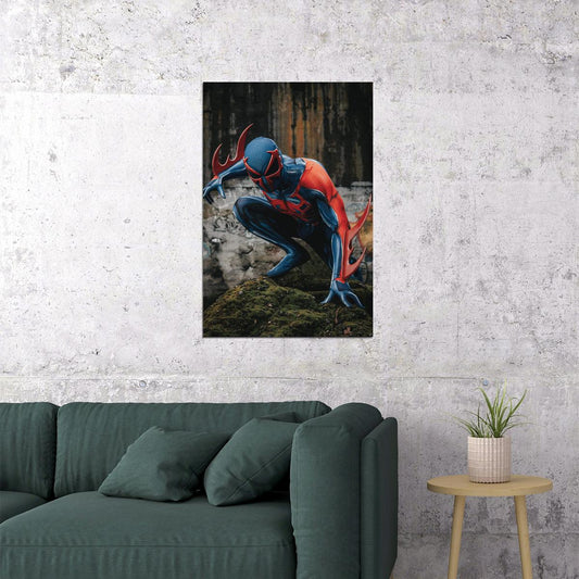 Spider Man 2099 Jumping Miguel O'hara Poster Wall Art Print Home Wall Decor - xonomax