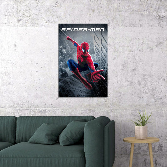 Spiderman Pointing Comic Book Hero Poster Wall Art Print Home Wall Decor - xonomax