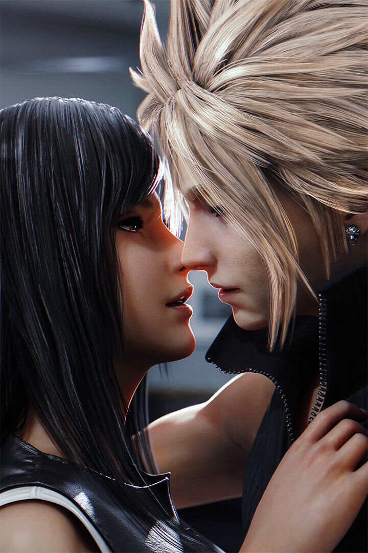 Cloud Strife Tifa Lockhart Final Fantasy Poster Wall Art Print Home Wall Decor
