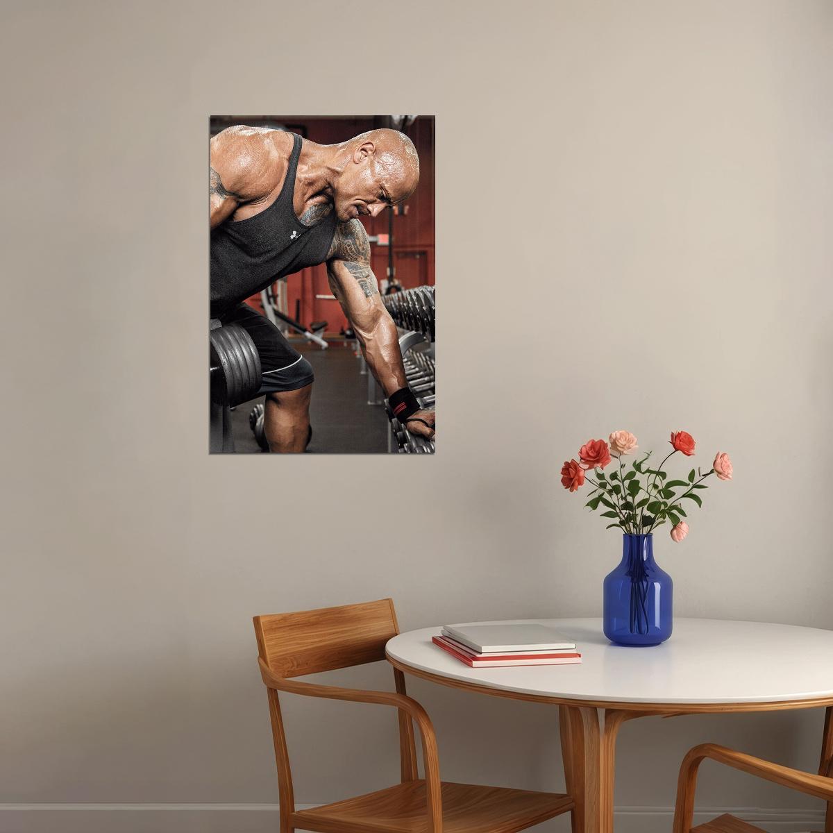 Dwayne The Rock Johnson Gym Workout Poster Wall Art Print Home Wall Decor - xonomax
