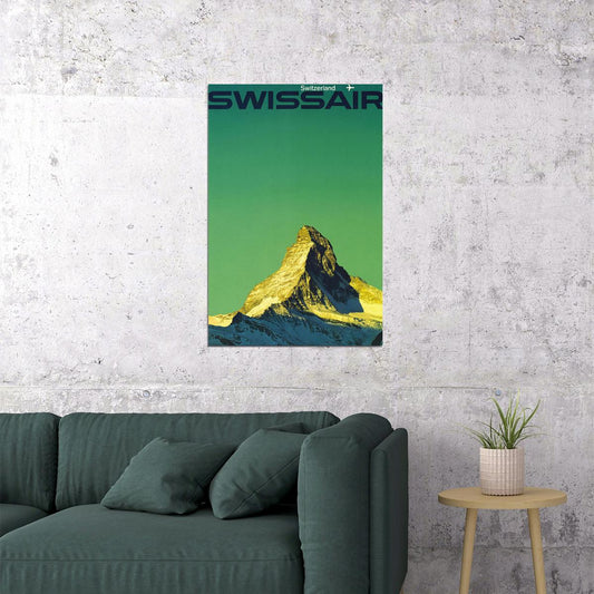 Swissair Mountain Vintage Travel Poster Wall Art Print Home Wall Decor - xonomax