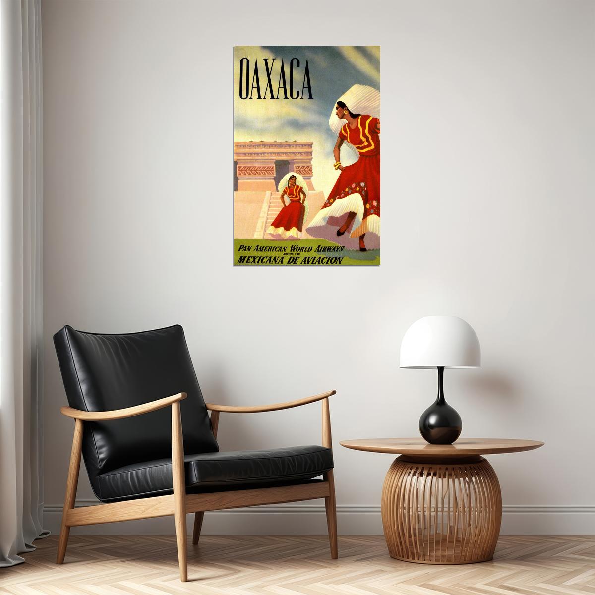 Pan American Airlines Oaxaca Travel Poster Wall Art Print Home Wall Decor - xonomax