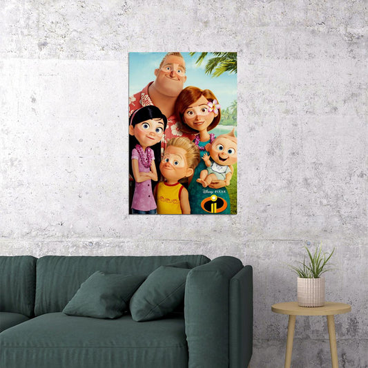 The Incredibles Family Vacation Movie Poster Wall Art Print Home Wall Decor - xonomax