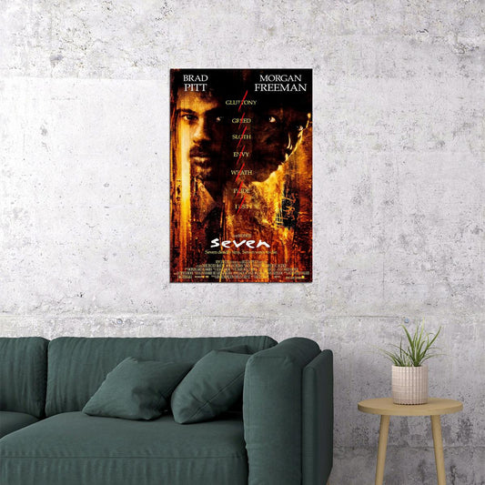 Seven Crime Detective Movie Poster Wall Art Print Home Wall Decor - xonomax