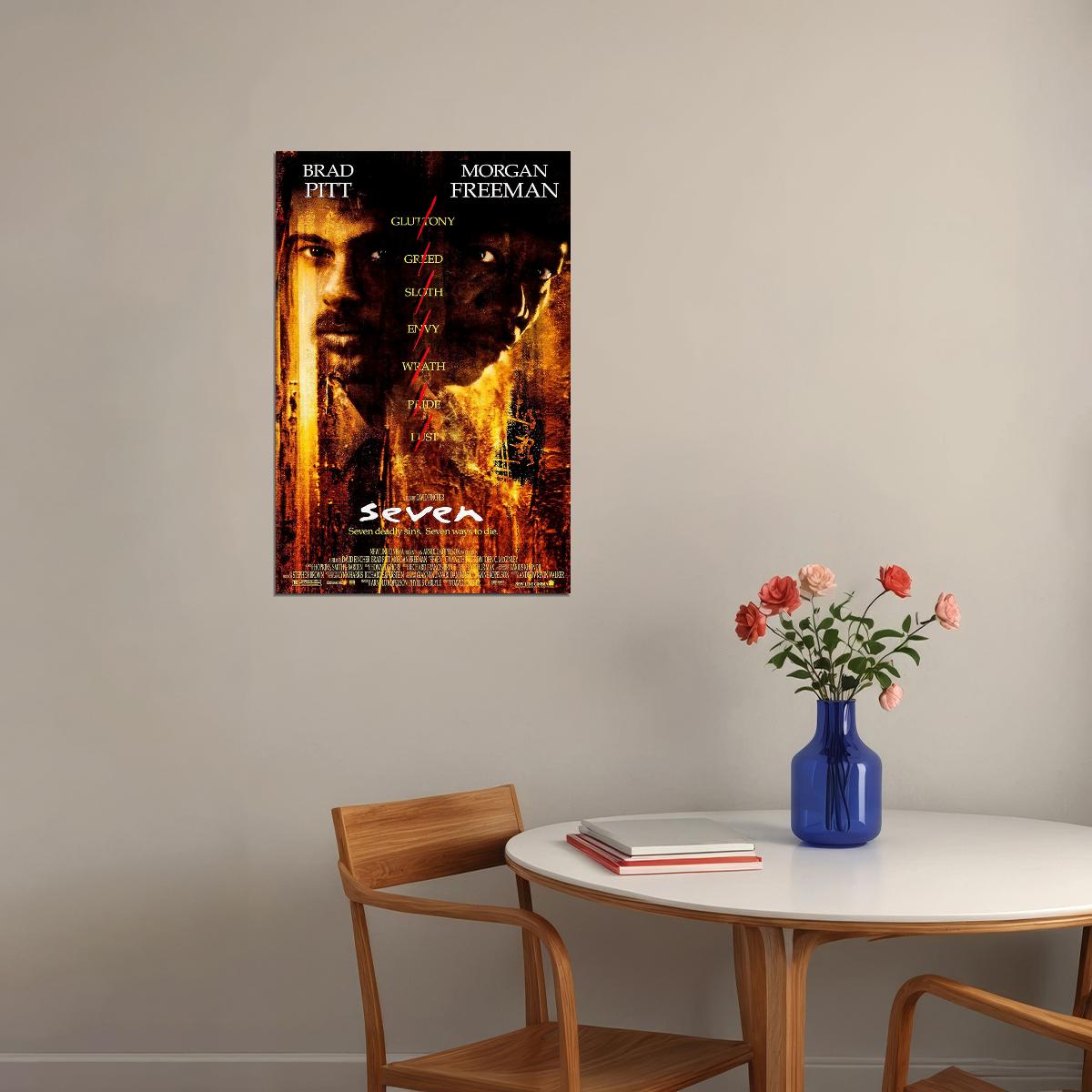 Seven Crime Detective Movie Poster Wall Art Print Home Wall Decor - xonomax