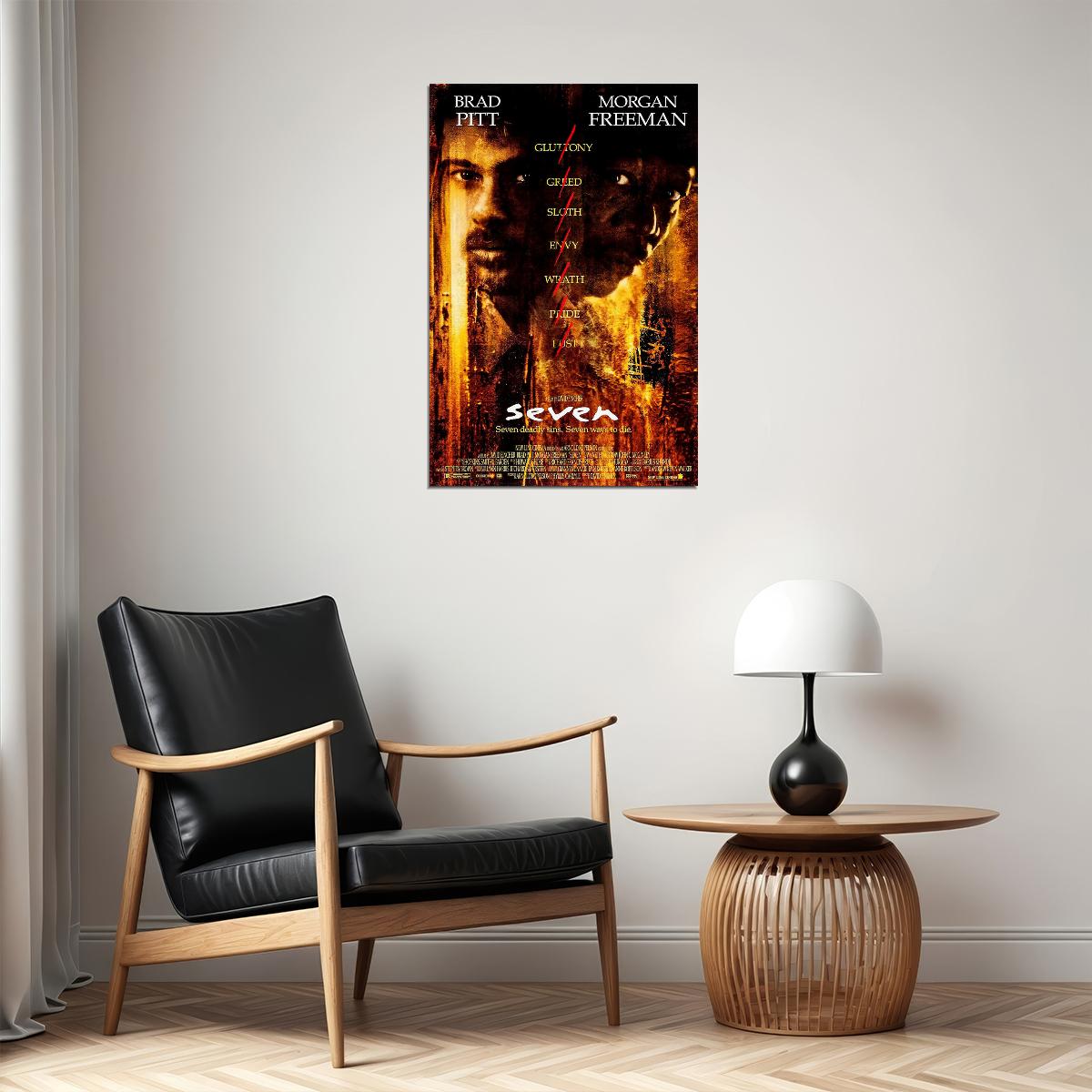 Seven Crime Detective Movie Poster Wall Art Print Home Wall Decor - xonomax
