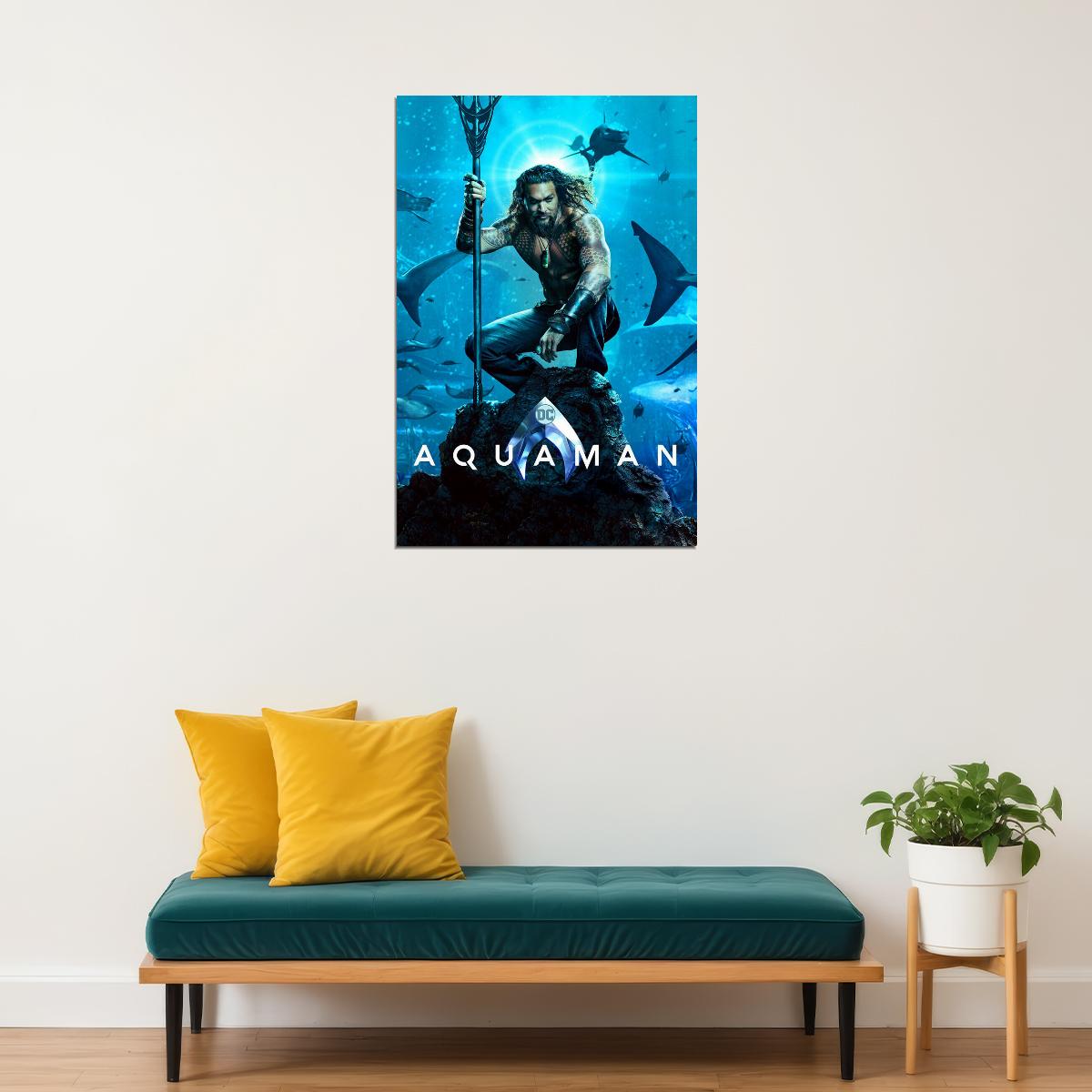 Aquaman Action Fantasy Movie Poster Wall Art Print Home Wall Decor - xonomax