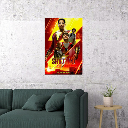 Shazam Super Hero Action Movie Poster Wall Art Print Home Wall Decor - xonomax