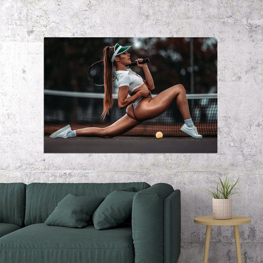 Tennis Fitness Girl Hot Sport Model Beautiful Woman Poster Wall Art Print Home Wall Decor - xonomax